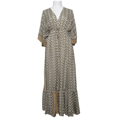Kaftankjole (Grøn, Beige) fra Bigg Bull Silke, Viscose