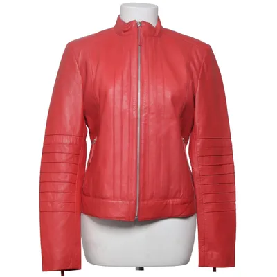 Leather jacket (Red) from Bata Polyester, Leather