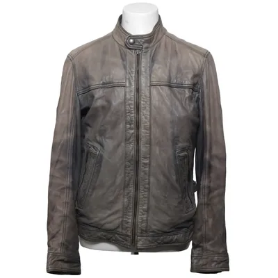 Leren jack (Bruin) van Massimo Dutti Katoen, Leer, Polyester