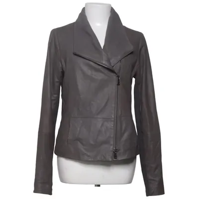 Bikerjacka (Grå) från Vince Acetat, Bomull, Elastan, Skinn, Merinoull, Polyester