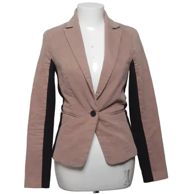 Blazer (Beige, Sort) fra Bershka Collection Bomuld, Polyester, Viscose