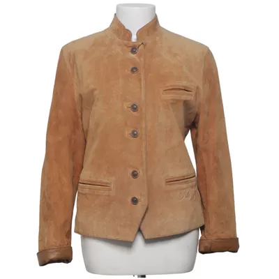 Läderjacka (Brun) från Petroff Polyester, Mocka