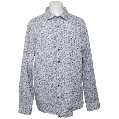 Skjorte (Hvid, Blå, Brun) fra Dressmann Bomuld, Elastan, Polyamid