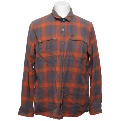 Chemise en flanelle (Orange, Gris) de Lundhags Coton, Laine