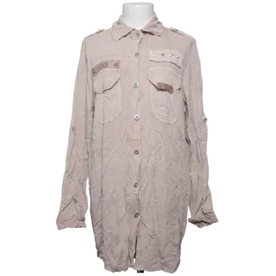 Skjortekjole (Beige) fra NT Fashion Elastan, Viscose