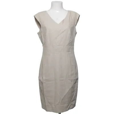 Dress (Beige, Black) from M&S Woman Linen, Polyester, Viscose
