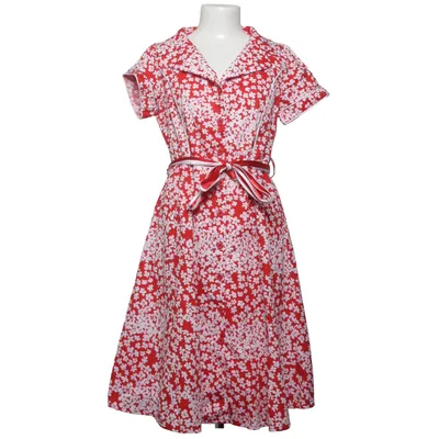 Blousejurk (Rood, Wit) van TWEED Katoen, Elastaan