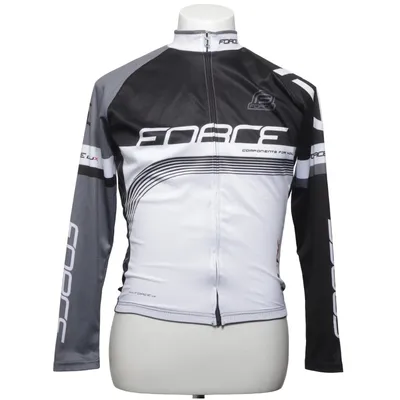 Cykeltrøje (Hvid, Sort, Grå) fra Force Polyester