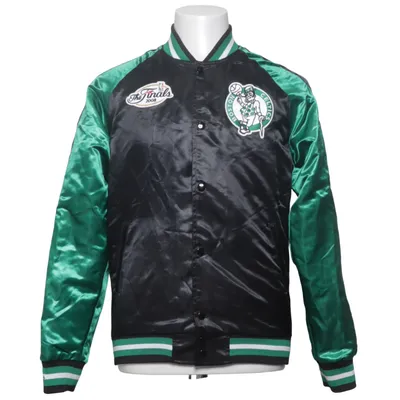 Varsity jacket (Black, Green, White) from Hardwood Classics x Mitchell & Ness Cotton, Polyester