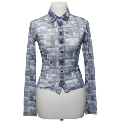 Blouse (Blauw, Wit) van Urban Outfitters Elastaan, Polyester