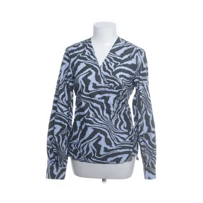 Wikkelblouse (Zwart, Blauw) van Ganni Katoen