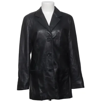 Læderblazer (Sort) fra Victory Læder, Viscose