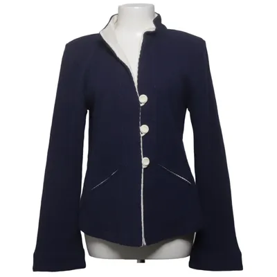 Cardigan (Blue, White) from The Sak Acrylic, Cotton, Linen