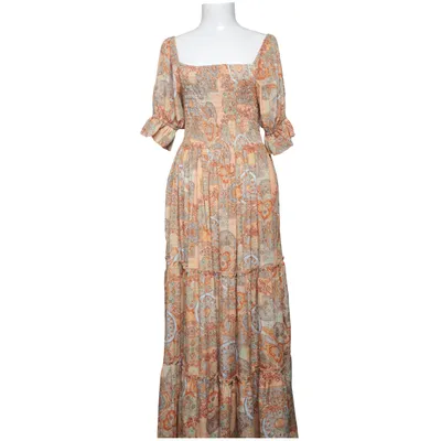 Maxi dress (Beige, Multicolored) from Anisa Silk