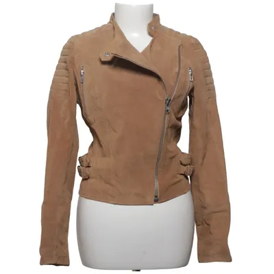 Veste de motard (Marron) de Meotine Polyester, Daim