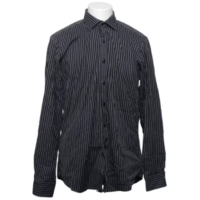 Skjorte (Sort, Hvid) fra Dressmann Premium Collection Bomuld