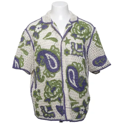Short sleeve shirt (White, Multicolored) from Zara Elastane, Polyester
