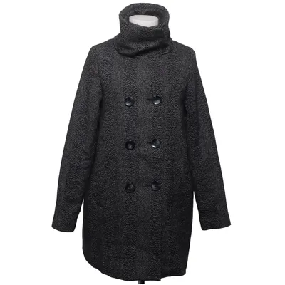 Manteau (Noir, Blanc) de JC Polyester, Laine