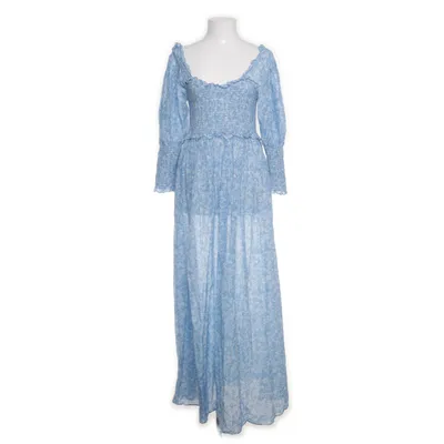 Maxi jurk (Blauw, Wit) van Ganni Katoen, Zijde