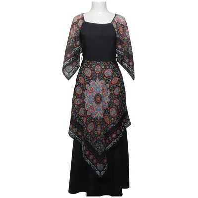 Långklänning (Svart, Flerfärgad) från Margita Polyester