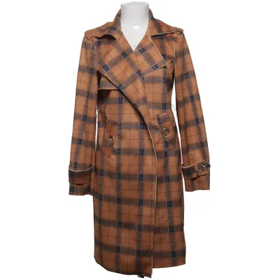 Trench-coat (Marron, Bleu) de Voyelles Élasthane, Polyester