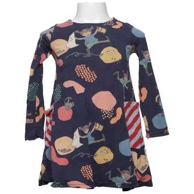 Klänning (Blå, Flerfärgad) från Pippi Långstrump Elastan, Ekologisk bomull