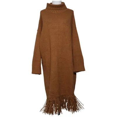 Jurk met col (Bruin) van Bonprix Acryl, Polyamide, Polyester
