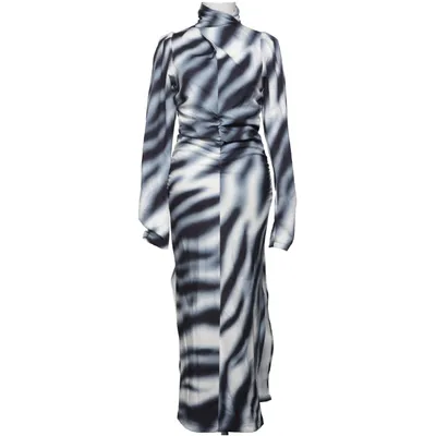 Långklänning (Svart, Vit) från Gestuz Elastan, Polyester