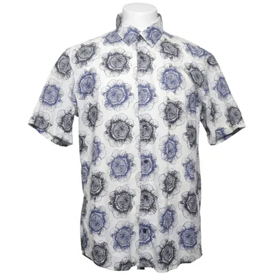 Chemise à manches courtes (Blanc, Bleu) de Matinique Coton