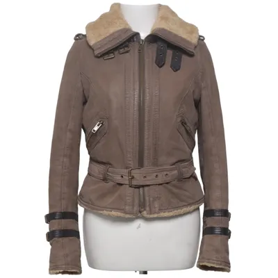 Shearling jas (Bruin) van Jofama by Kenza Leer