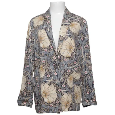 Blazer (Beige, Grå, Flerfarvet) fra Morris & Co x H&M Lyocell, Polyester, Viscose