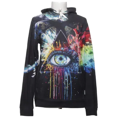 Hoodie (Black, Multicolored) from Mr Gugu & Miss Go Cotton, Polyester