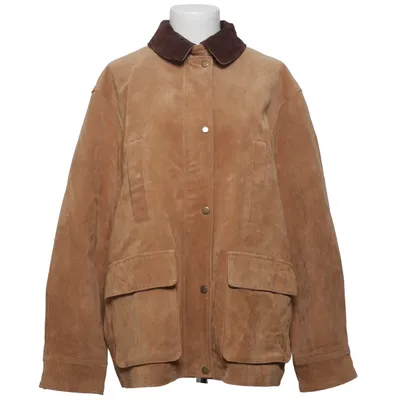 Leather jacket (Brown) from Zara Leather, Polyester