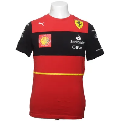 T-shirt (Rood, Zwart, Meerkleurig) van Puma x Ferrari Katoen, Elastaan