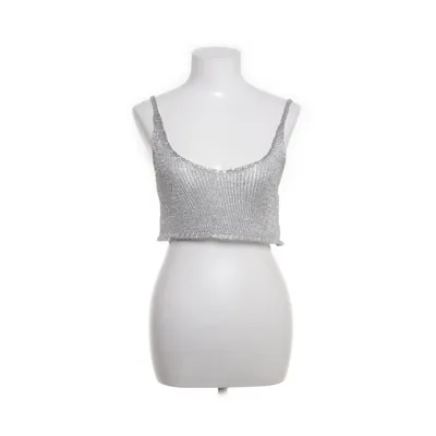 Crop top (Silver) from Glassons Metallic fiber, Viscose