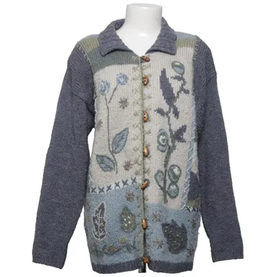 Cardigan (Gray, Blue, Multicolored) from Resi of Sweden Acrylic, Polyester, Wool