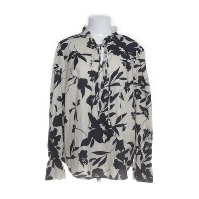 Blouse (Beige, Black) from Shein Curve Polyester