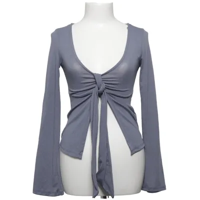 Slå-om bluse (Grå) fra Gina Tricot Elastan, Polyester