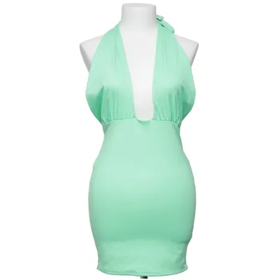 Halterneck dress (Green) from Bik Bok Elastane, Polyester
