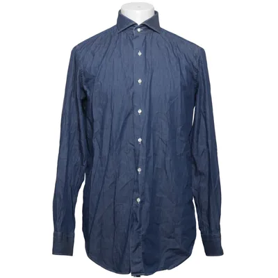 Denim blouse (Blauw) van Maker's shirt Katoen