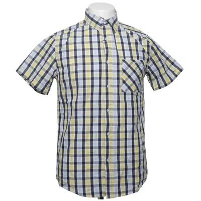 Korte mouwen shirt (Geel, Blauw, Wit) van Identic Man Katoen