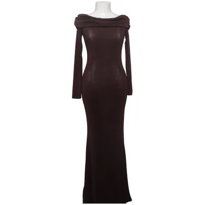 Robe longue (Marron) de Shein Élasthane, Polyester