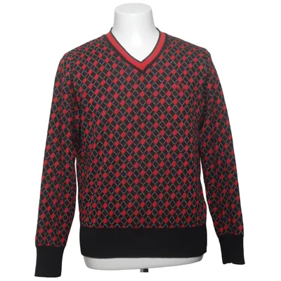 Pullover (Black, Red) from Fred Perry Merino wool