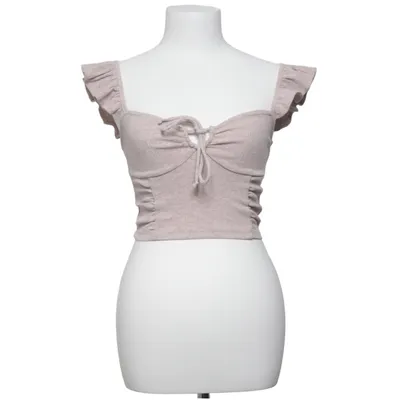 Crop top (Beige) fra Bershka Bomuld, Elastan, Polyester