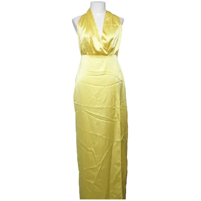 Halterneck-kjole (Gul) fra NA-KD Elastan, Polyester
