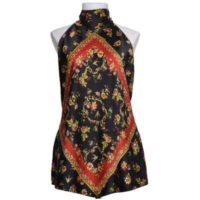 Halterneck top (Sort, Rød, Flerfarvet) fra Zara Basic Polyester