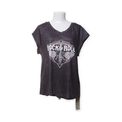 T-shirt (Grå, Flerfarvet) fra Emery Rose Elastan, Polyester