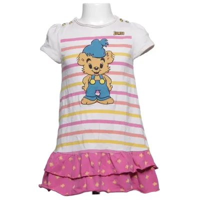 Klänning (Vit, Rosa, Gul, Flerfärgad) från Bamse Elastan, Ekologisk bomull