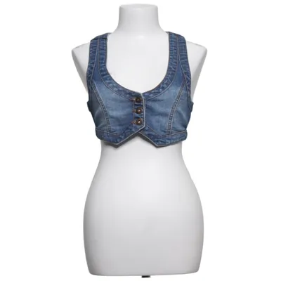 Jeansvest (Vanessa Cropped Denim Waistcoat) fra ONLY Bomuld, Elastan, Polyester