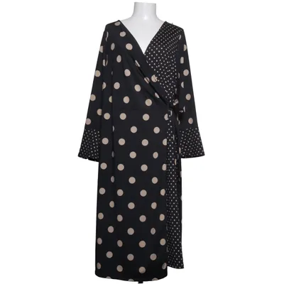 Omlottklänning (Svart, Beige) från Ellos Elastan, Polyester